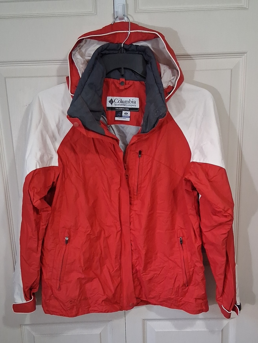 Columbia Sportswear Company "Bugaboo" Hooded Ski Jacket - M - Red White Nylon